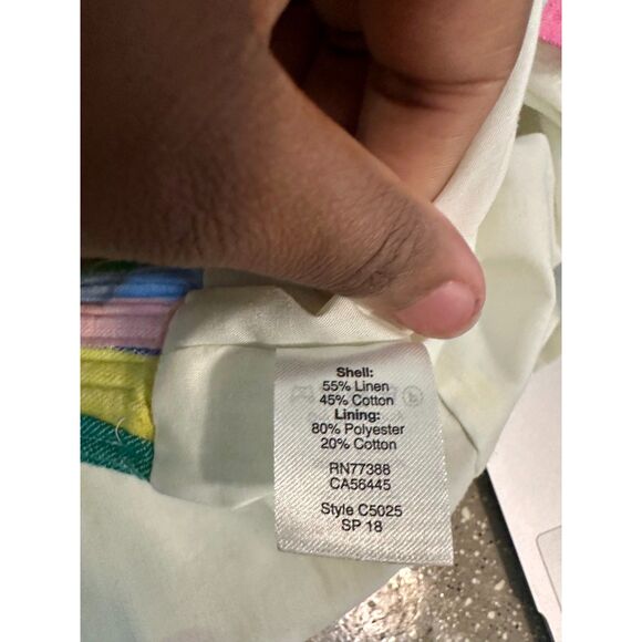 J. Crew Womens Colorful Striped Linen Blend Mini Skirt Pockets Casual - Picture 2 of 7